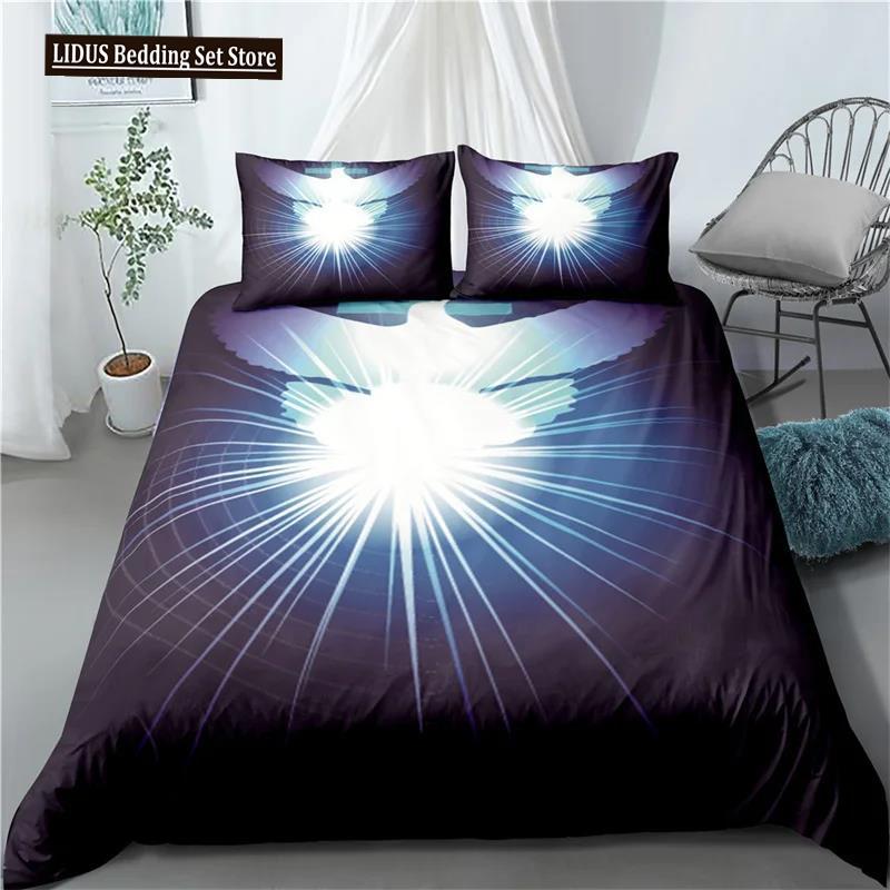 3D Jesus Duvet Cover Set Christian Sacred Jesus Polyester Bedding Set Cross Comforter Cover Suitable For Christian Jesus King