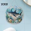 DIY Mosaic Craft for Adults Coastal Faux Pearl Painting Kit, Ocean Theme Art Stress Relief Creative Activity Sparkling Sea Animal Ornament