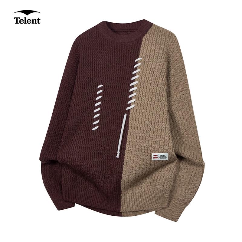 

Tianluntian Unisex Loose-fit Colorblock Knit Pullover Sweater M