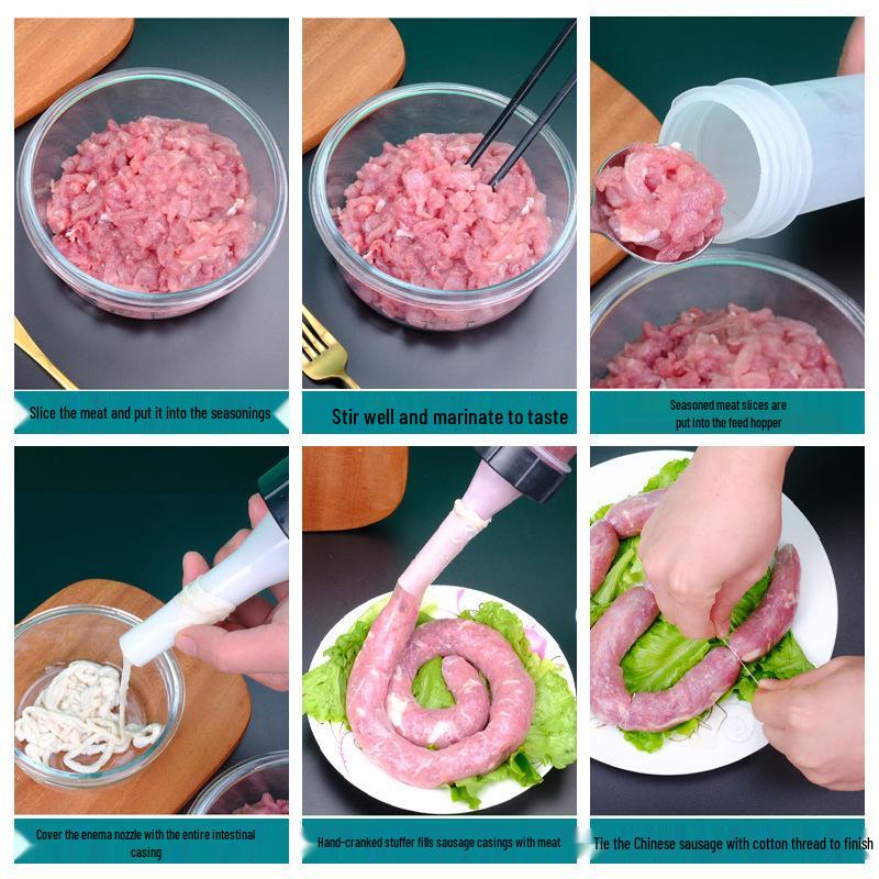 Manual Hand-Push Sausage Stuffer: Handmade Small Sausage & Cured Sausage Maker Tool