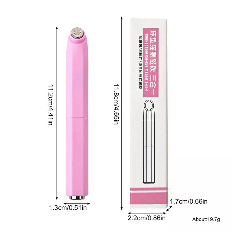 3 em 1 Aprimoramento de Unhas Ímã Olho de Gato, Ímã Decorativo de Duas Cabeças, Esmalte Cola para Esmalte Ferramenta Olho de Gato