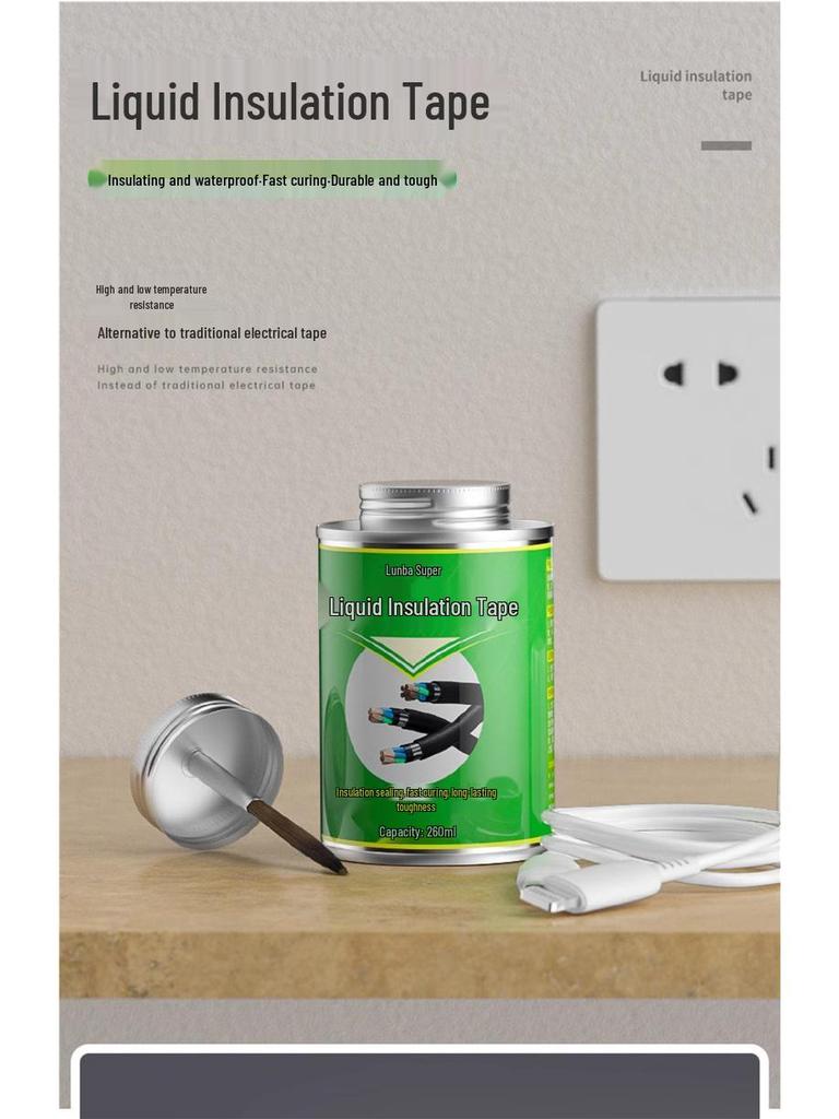 Electrician's Waterproof Liquid Insulating Cloth Tape - Black, Flame Retardant, Ideal for Wire Joints & Cables