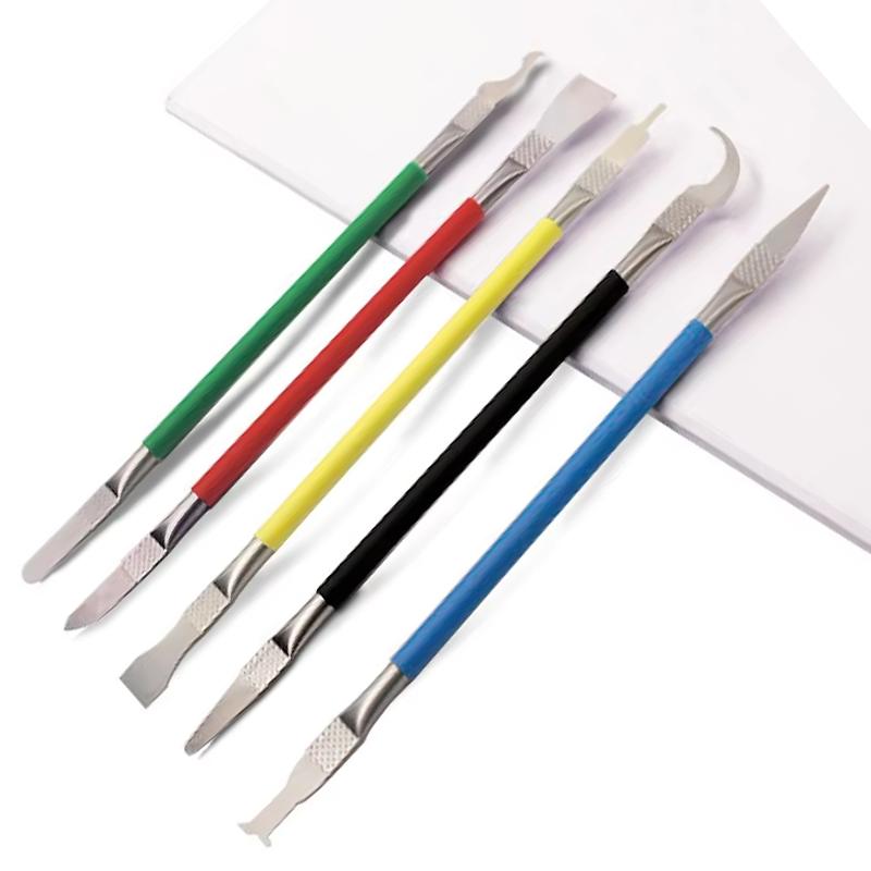 5pcs Dual Ends Metal Spudger Set, Professional Pry Opening Spudger, Mainboard Chip Disassemble Removal Accessories Kit