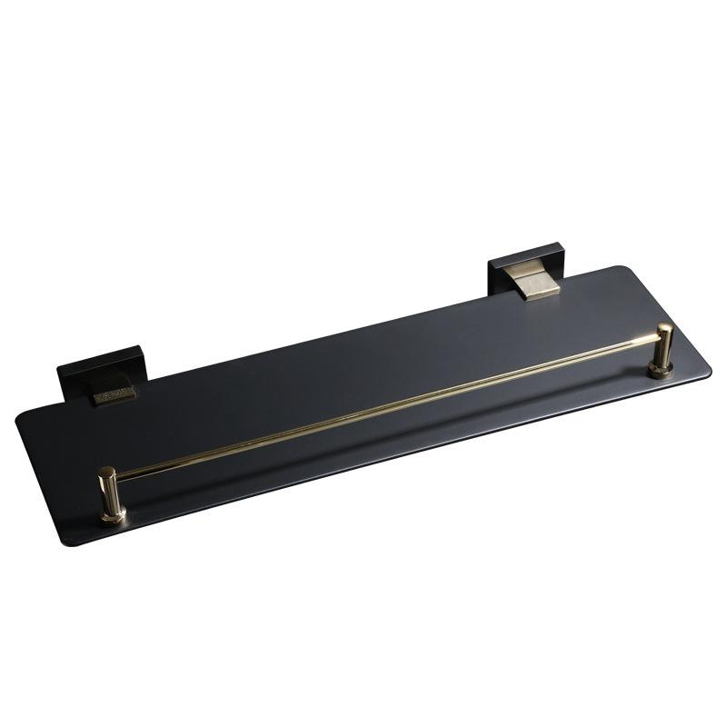 Black Gold Bathroom Shelf 304 Stainless Steel Wall Mounted Storage Rack Dresser Shower Stall Toilet Shelf Bathroom Accessories