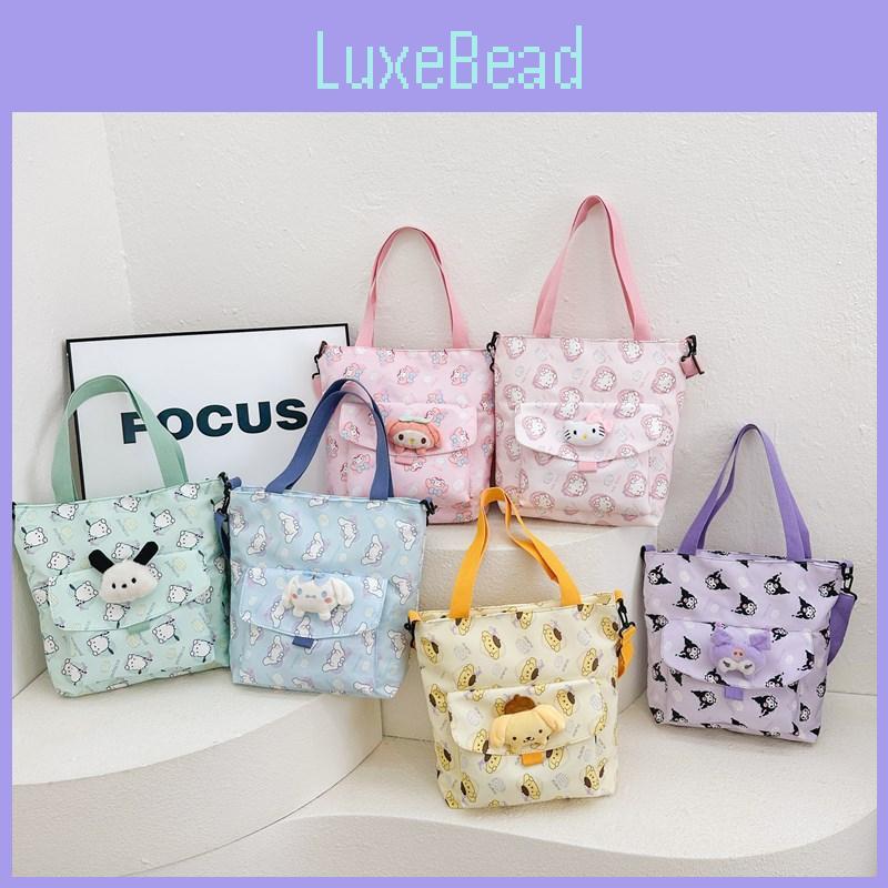 My Melody Nylon Crossbody Bag Lightweight Waterproof Tote For Kids Daily Use**