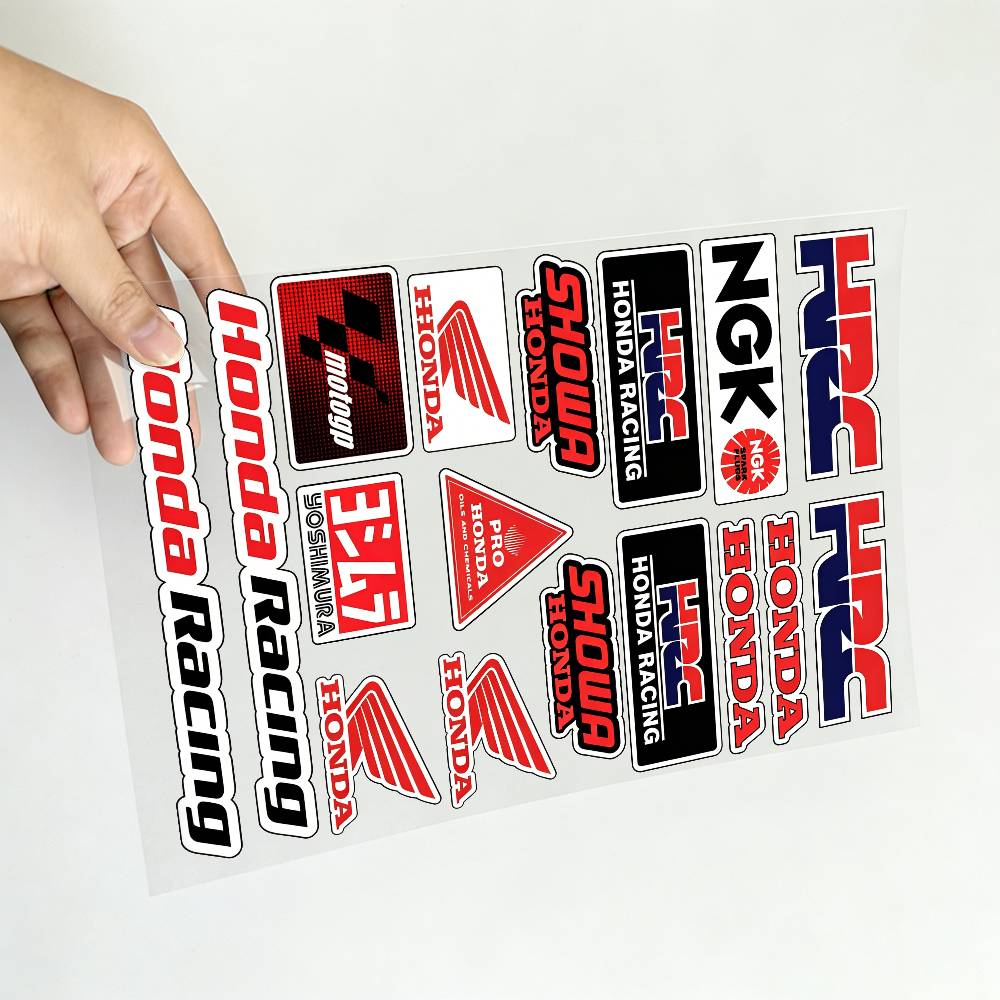 Laser For Honda Motorcycle Reflective Stickers Waterproof Decals For Helmet Scooter Fuel Tank Toolbox Racing