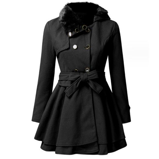 Women Trench Coat Double Breasted Belt Autumn Winter Korean Style Slim Lapel Overcoat for Office