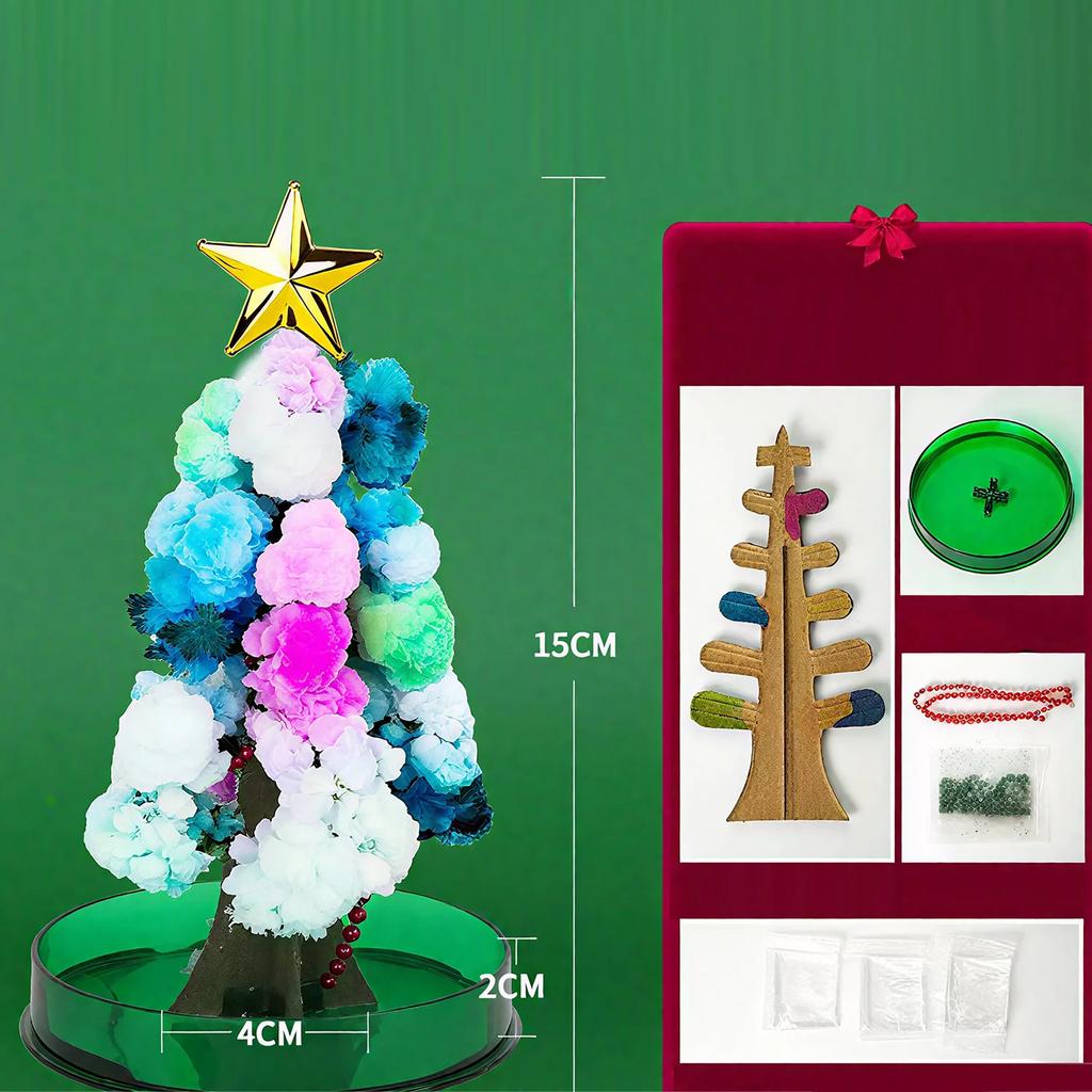 DIY Artificial Crystal Growing Magic Sakura Paper Tree Novelty Toy Christmas Tree Kids New Year Gift Xmas Home Decor Ornament