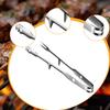 Grill Tongs Kitchen Nonslip Grip Double Head Tweezer Stainless Steel for Cooking Backpacking
