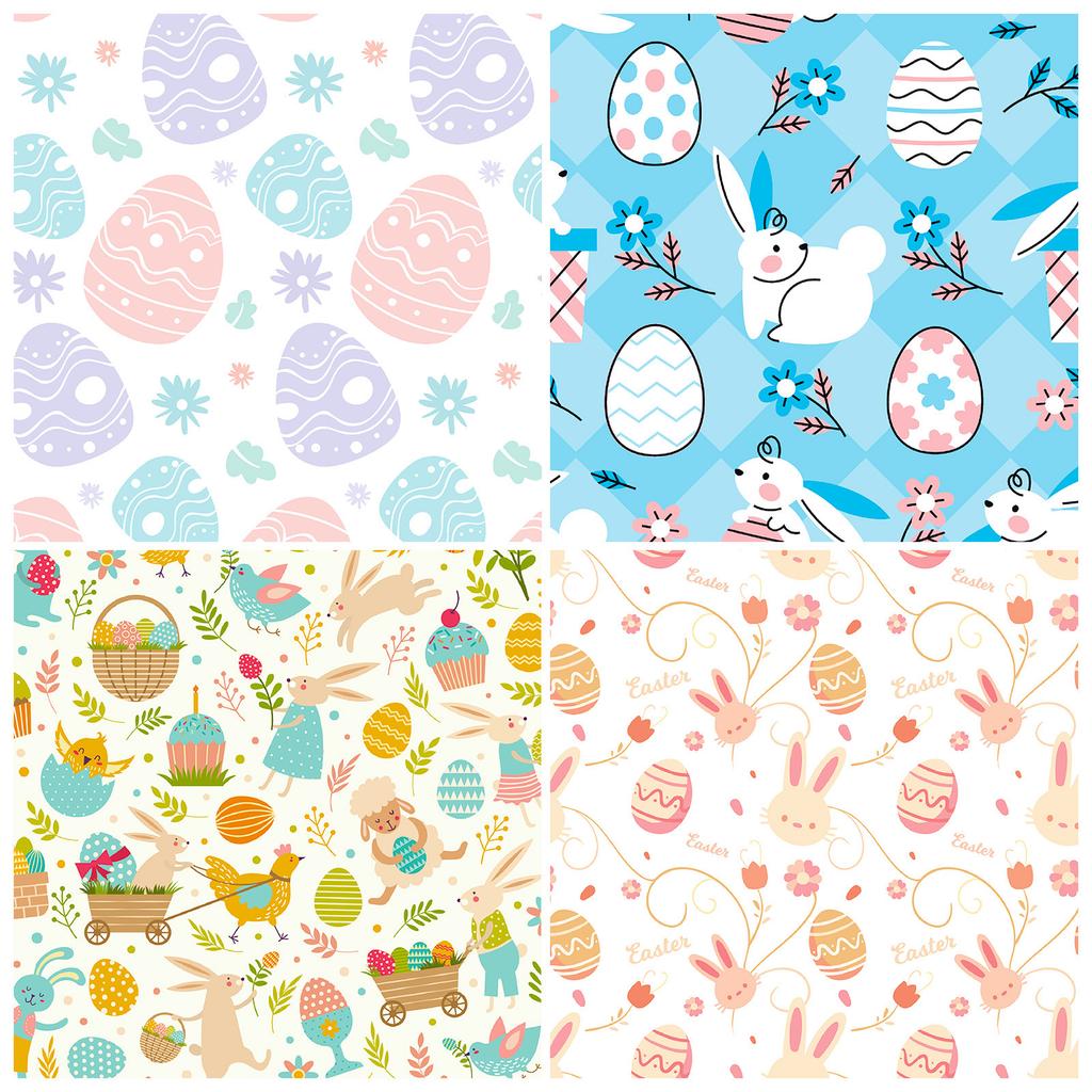 12 Sheets/Pack Easter Egg Rabbit Decorative Hand Account Personalized Diy Background Material Paper