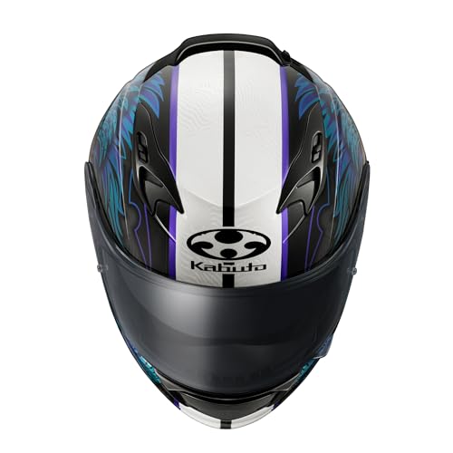 OGK KABUTO KAMUI3 ETERNO Full-Face Motorcycle Helmet, Black/Blue (Size: XS)
