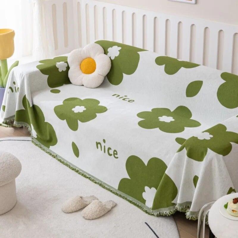 Throw Blanket Living Room Three Seats Sofa Position  Modern Throw Camping Picnic Blanket  Plum Blossom Sofa Cover Mat