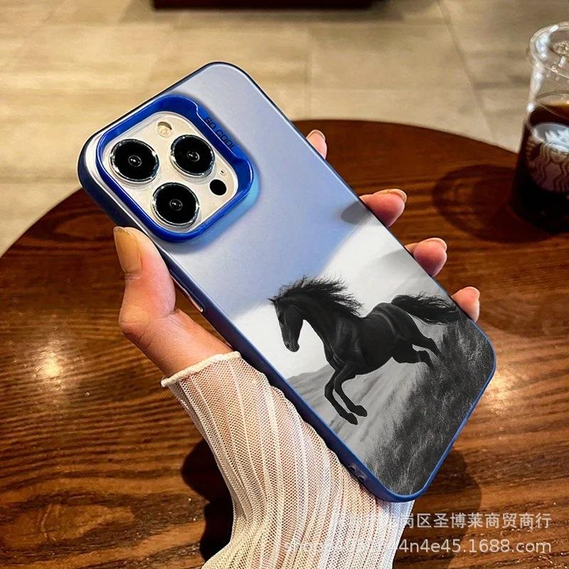 Personalized steed for Apple 15 colored silver iPhone14promax creative 13/11 matte 16 protective case 17