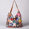 Fashion Women'S Bag Handmade Contrasting Color Leather Block Genuine Leather Women'S Bag Vegetable Basket Dual-Purpose Shoulder Bag Backpack