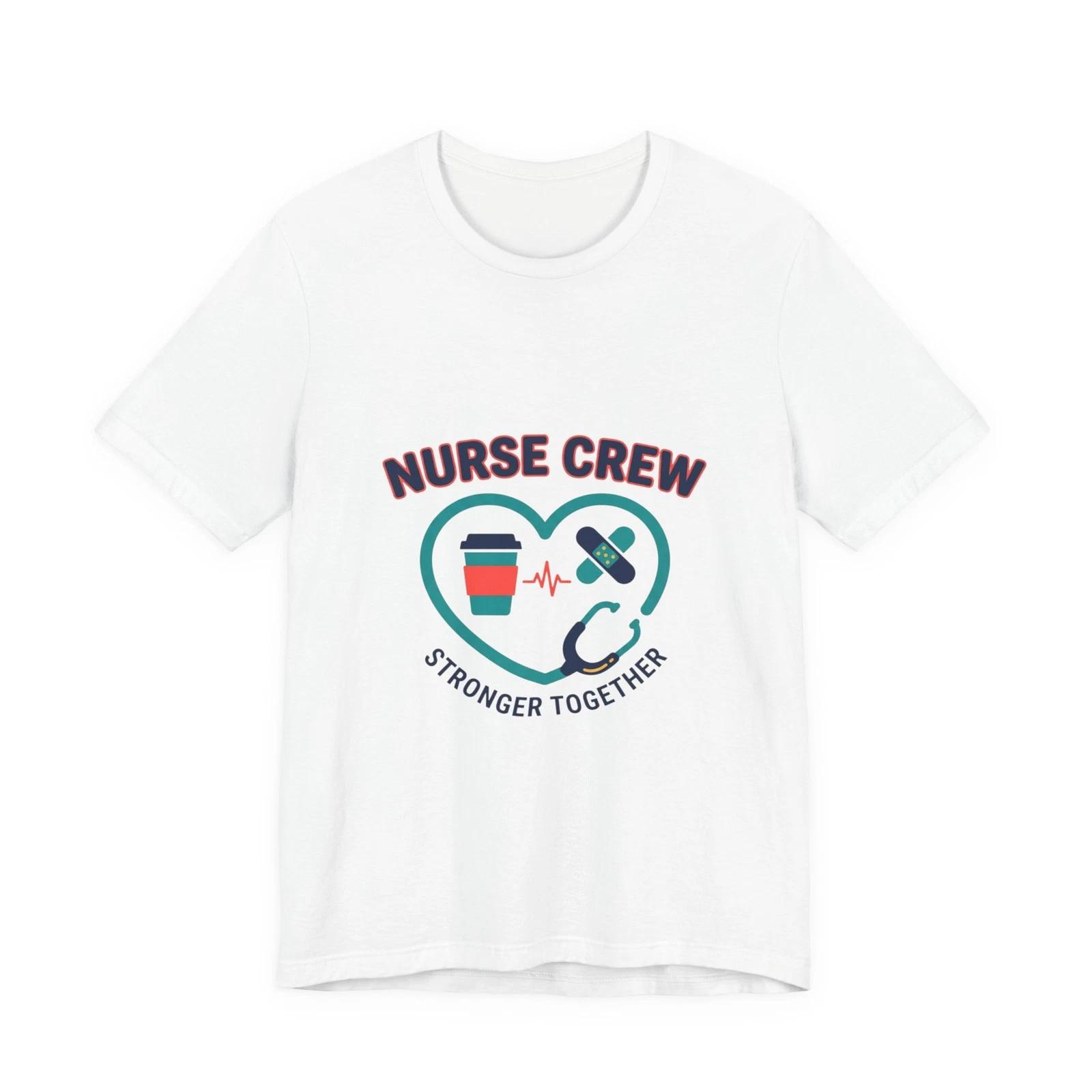 Nurse Crew Tee | RN nurse shirt, stethoscope minimalist L