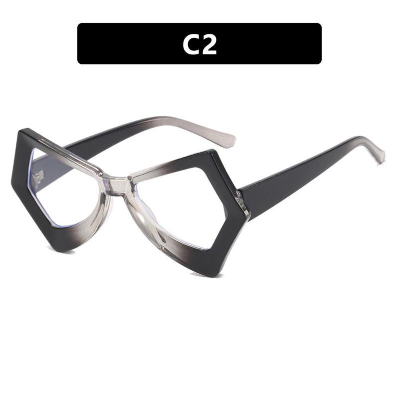 2023 Trendy Cat Eye Anti-Blue Light Butterfly Glasses with Irregular Large Frame