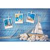 Timone Nautico Stella Marina Sfondo 1° Compleanno Tavola di Legno Barca Mare Spiaggia Tema Sfondo Fotografia Bambino Studio Fotografico