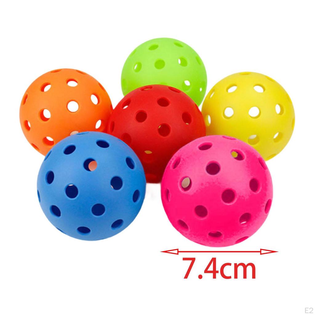 6x Pickleball Balls 40 Holes Pickle for Tournament Play Indoor Outdoor Without Bag