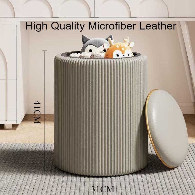 Стул для хранения Низкий Круглый Современный Косметический Стул Эстетичный Удобный Одноместный Мягкий Стул Мебель для Дома Гостиной Спальни серый 18380₽