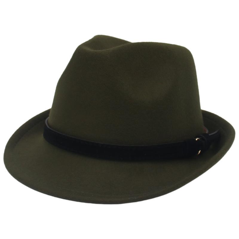 Fedora British Top Hat Black Flannel With Gentleman'S Small Brim Classic Jazz Hat Panama Felt Hat