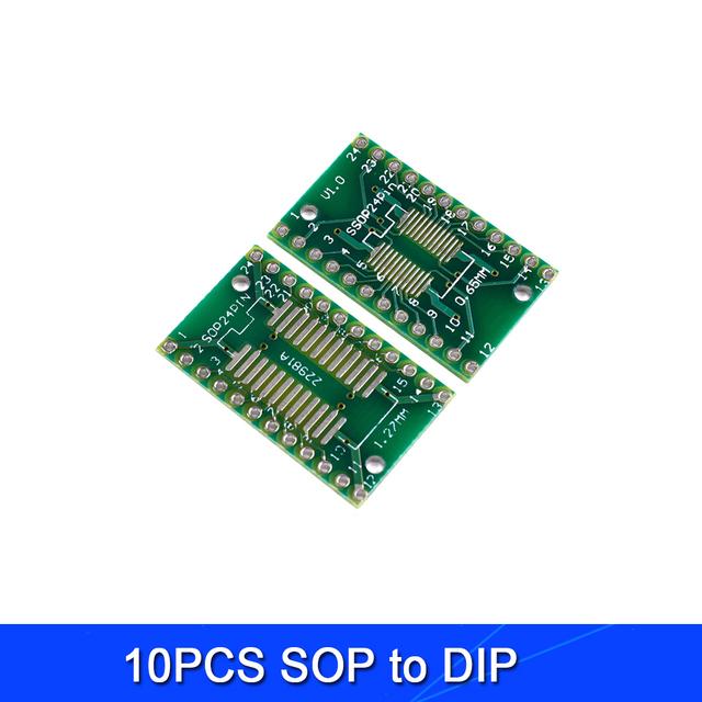 10pcs PCB Board Kit SMD Turn To DIP Adapter Converter Plate SOP MSOP SSOP TSSOP SOT23 8 10 14 16 20 28 SMT To DIP