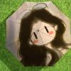 Charming Cartoon Girl with Bowknot - Umbrella Design for Outdoor Adventures, Auto-Opening Protection, Lightweight and Durable Travel Accessory 184