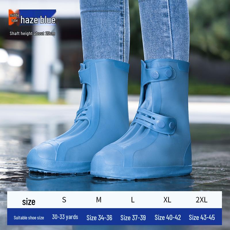 Herren Wasserdichte Rutschfeste Silikon Überschuhe - Langlebige, Verdickte Regenstiefel für Regentage