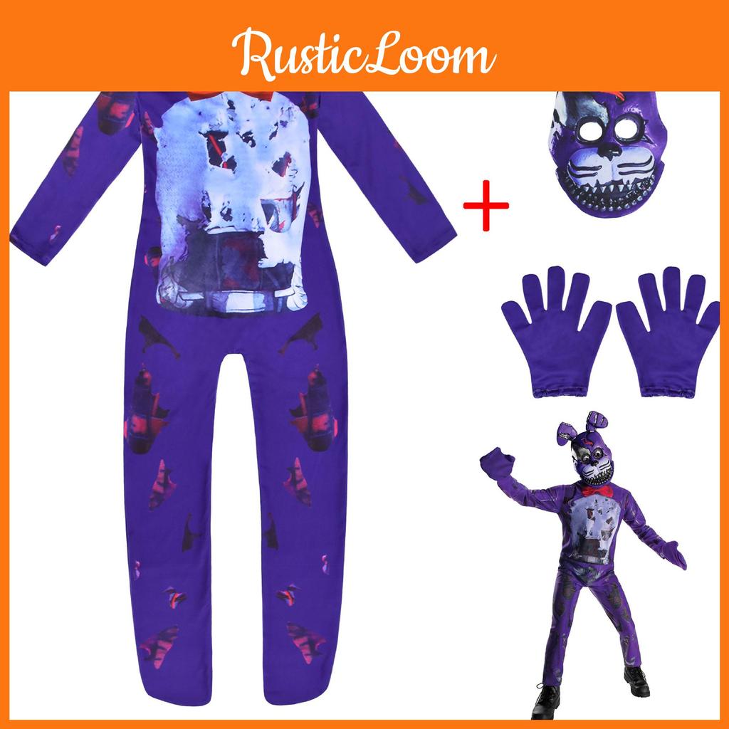 Sundrop Fnaf Knuffelbeer Cosplay Kostuum Bodysuit Jumpsuit Masker Handschoen Voor Paasvieringen