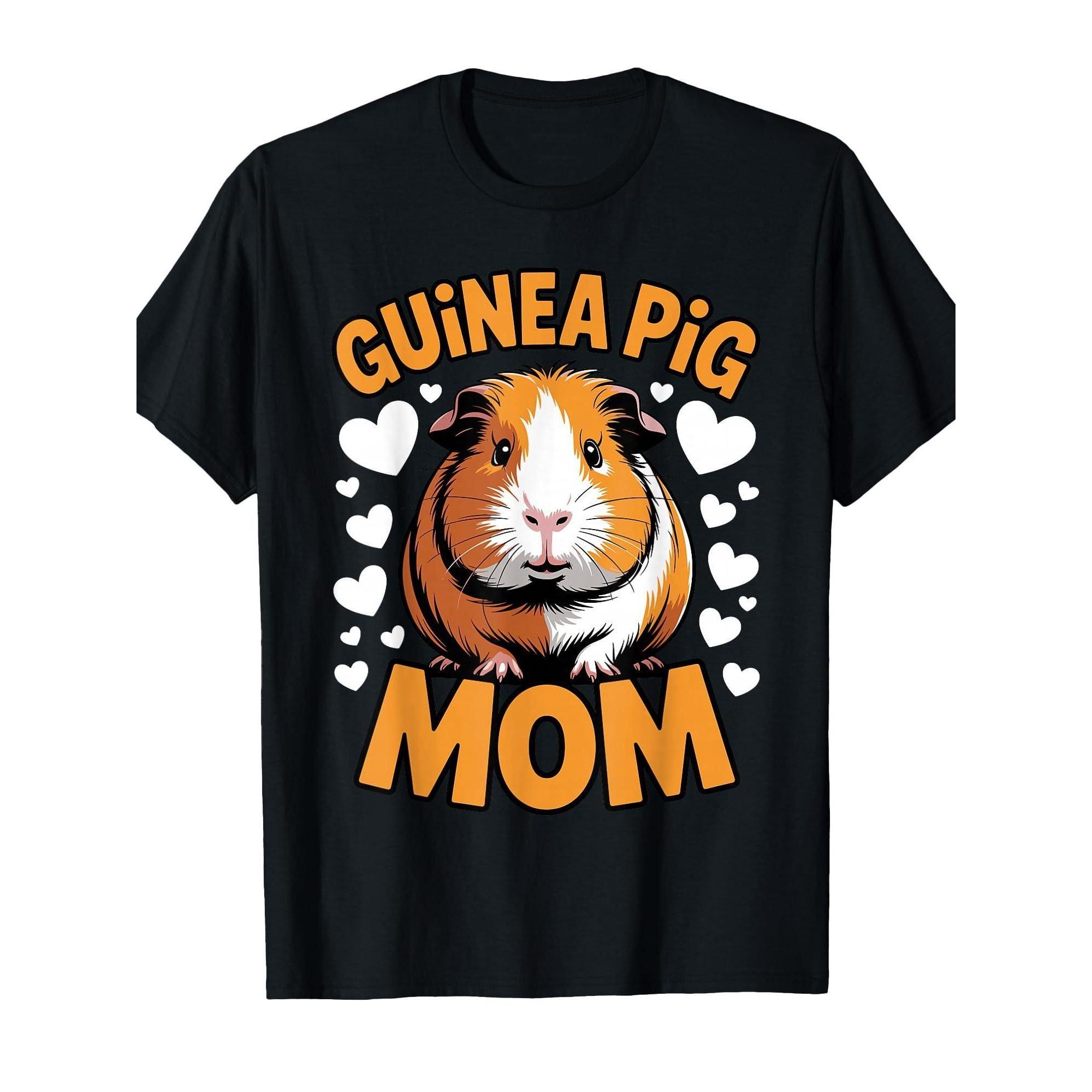 Guinea Pig Mom Graphic Tee Cute Pet Lover Women s Short Sleeve T-Shirt Casual Summer - Men s Summer Cotton Graphic Tee S разноцветный
