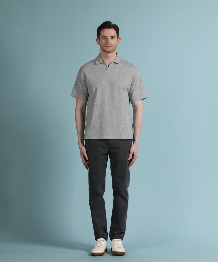 PANICALE Grey Johnny Collar Polo Shirt