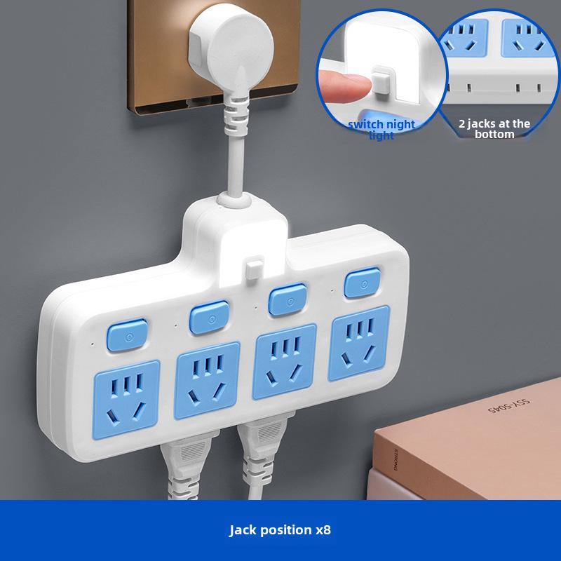 Multifunction USB Nightlight Power Strip with Wireless Multi-Switch and One-to-Many Conversion Sockets.