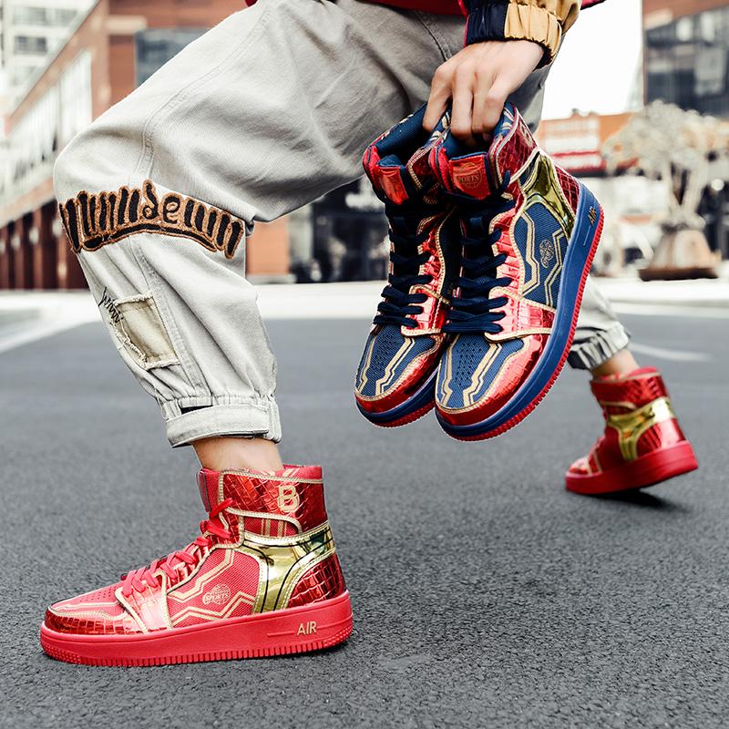 2024 Superstar Fashion High top Men's Shoes Couple Red Sneakers Mirror Luxury Designer Skateboard Shoes Men Vulcanized Sneakers