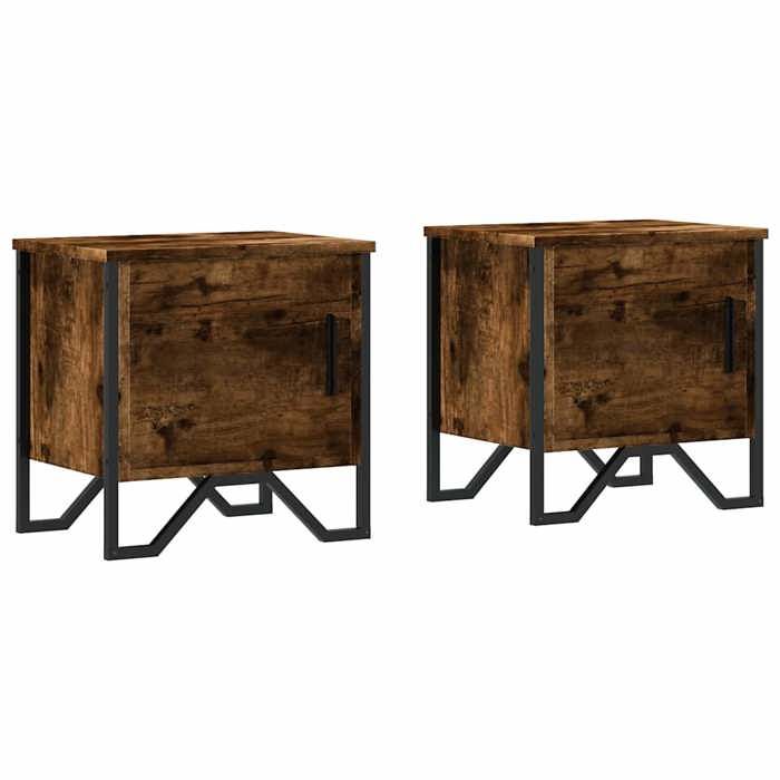 VidaXL Bedside Tables 2 Pcs Smoked Oak 40x30x40 Cm Engineered Wood, Side Table, Bedside Cabinet, Side Table 848519