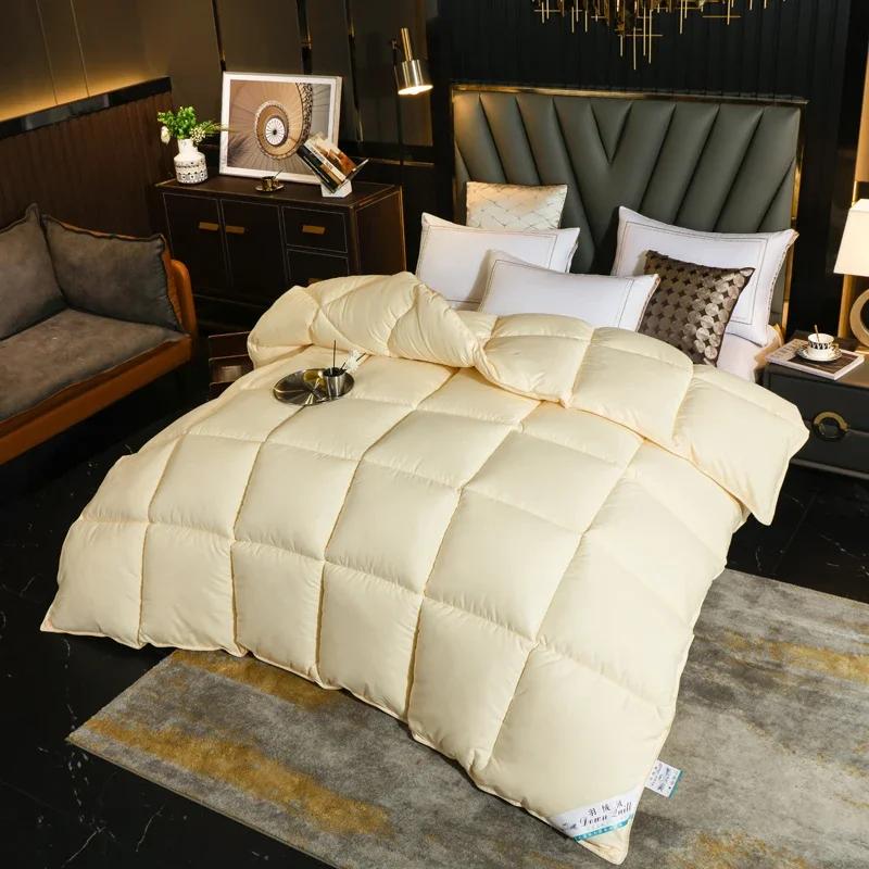 Winter Cotton Goose Down Quilt Five-Star Hotel Duvet Super Soft Fluffy Queen King Full Size Four Seasons Duvets Blanket