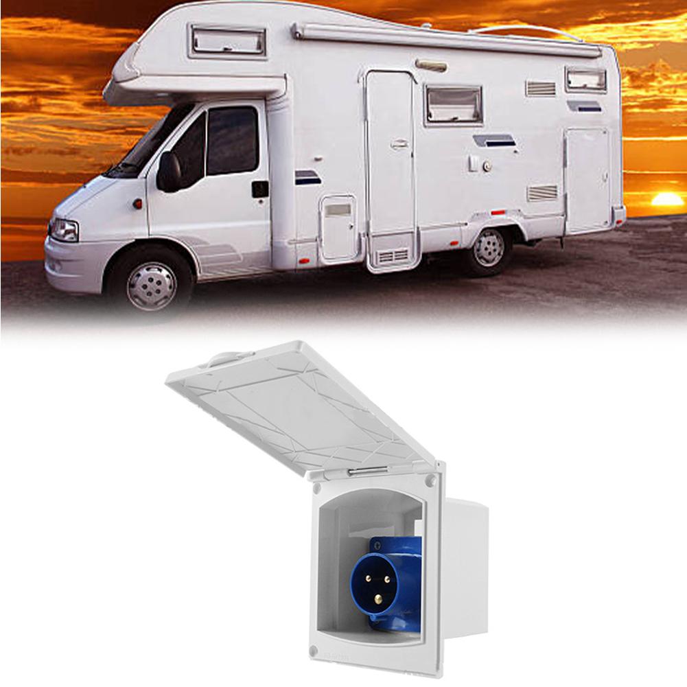 1pcs Waterproof Socket RV Modification Accessories 16A23A External Socket Waterproof Socket 220V-250V Embedded Socket