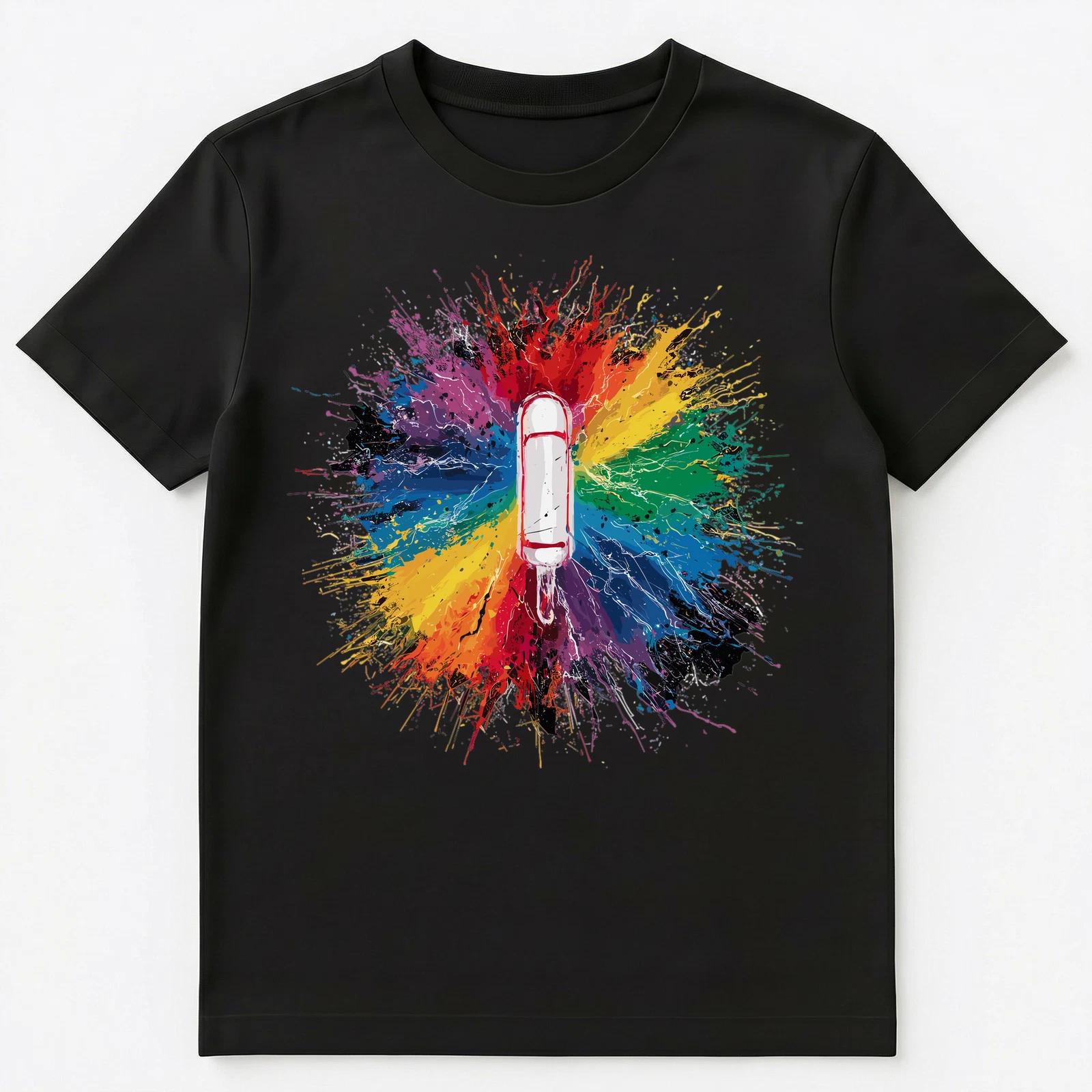 

Colorful Paint Splash Tampon Art Graphic Unisex T-Shirt M
