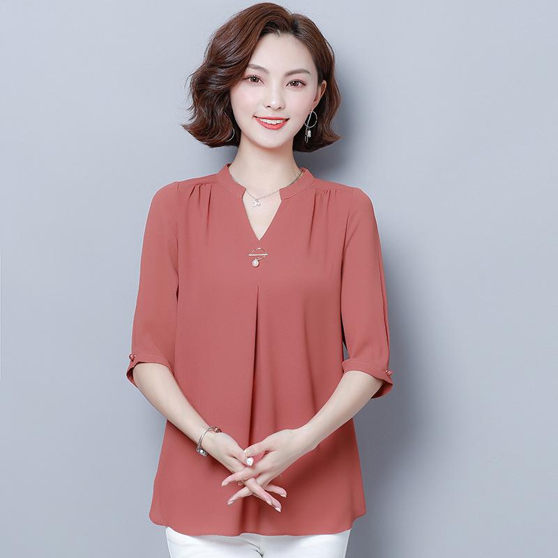 Women's Summer V-neck Short Sleeve Casual Breathable Short Sleeve