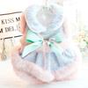 Princess Dog Fur Dress for Small Dogs Teddy Autumn Winter Thick Plush Lace Coat Colorful Traction Pet Top Puppy Clothes