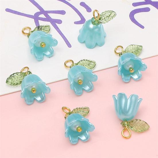 10Pçs Pingente DIY Flor do Vale de Resina com Textura de Simulação Tridimensional