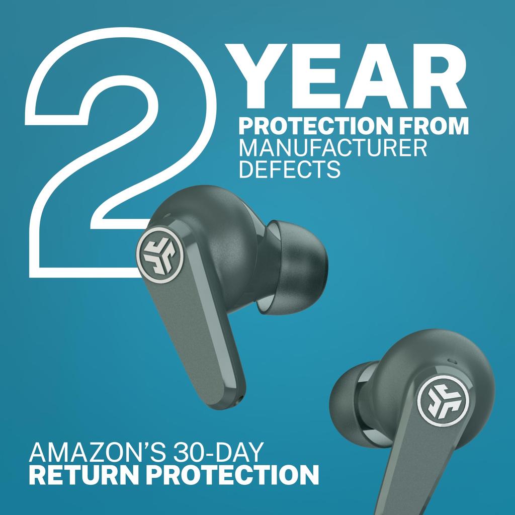 JLab Go Pods ANC Wireless Earbuds, Bluetooth 5.4 Noise Cancelling, Waterproof, Multi-Point, External Sound Capture, with Mic, 26 Hours of Playtime,