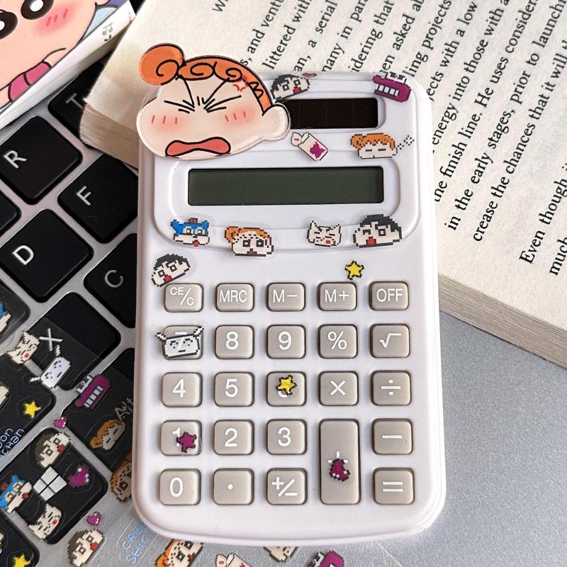 Novas Figuras de Anime Crayon Shin-Chan Desenho Animado Calculadora de Bolso Portátil Mini Computador Para Exames Estudantes E Estudo Silencioso Presente