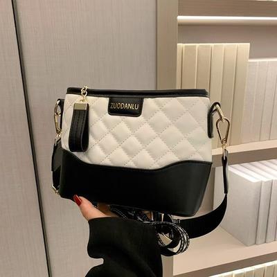 Niche Diamond Embroidered Thread Stray Bag, High-End Contrasting Color Messenger Bag, Women'S Fashion Simple Shoulder Bag