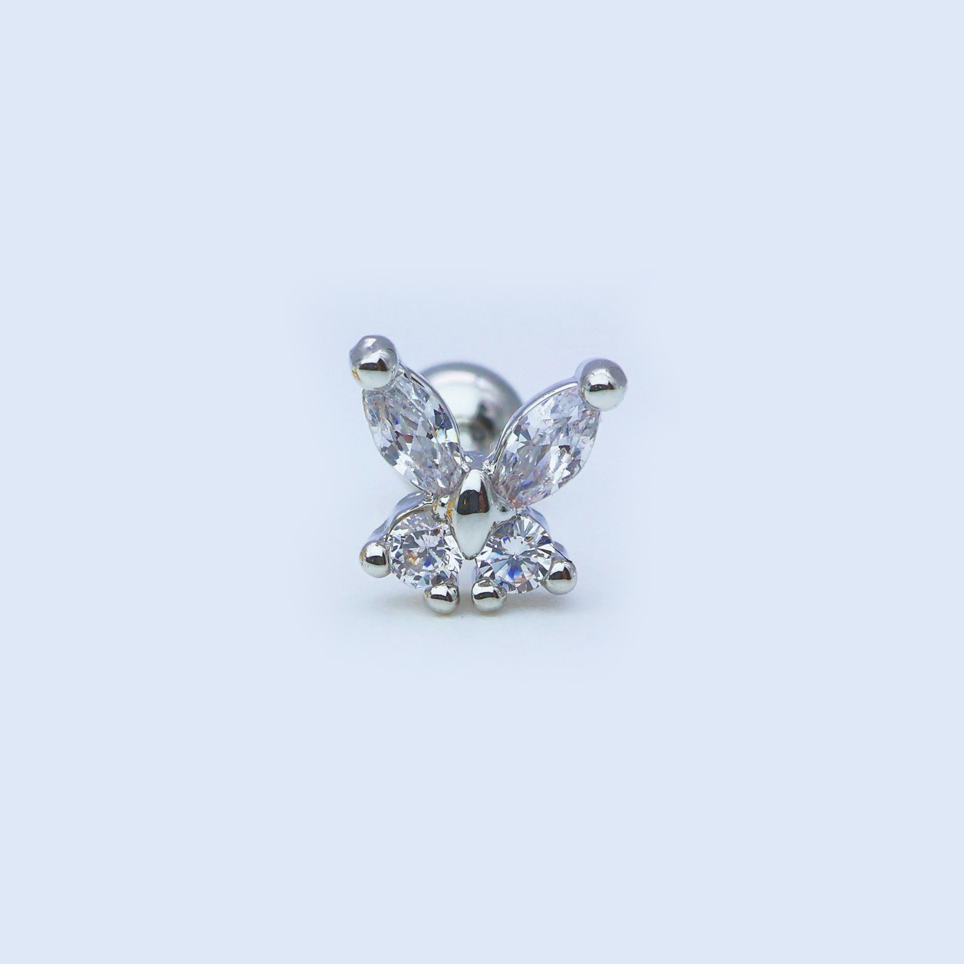 

Unisex Fairy Zircon Studs: Ear, Nose, Tongue & Lip Piercing Jewelry T Bar