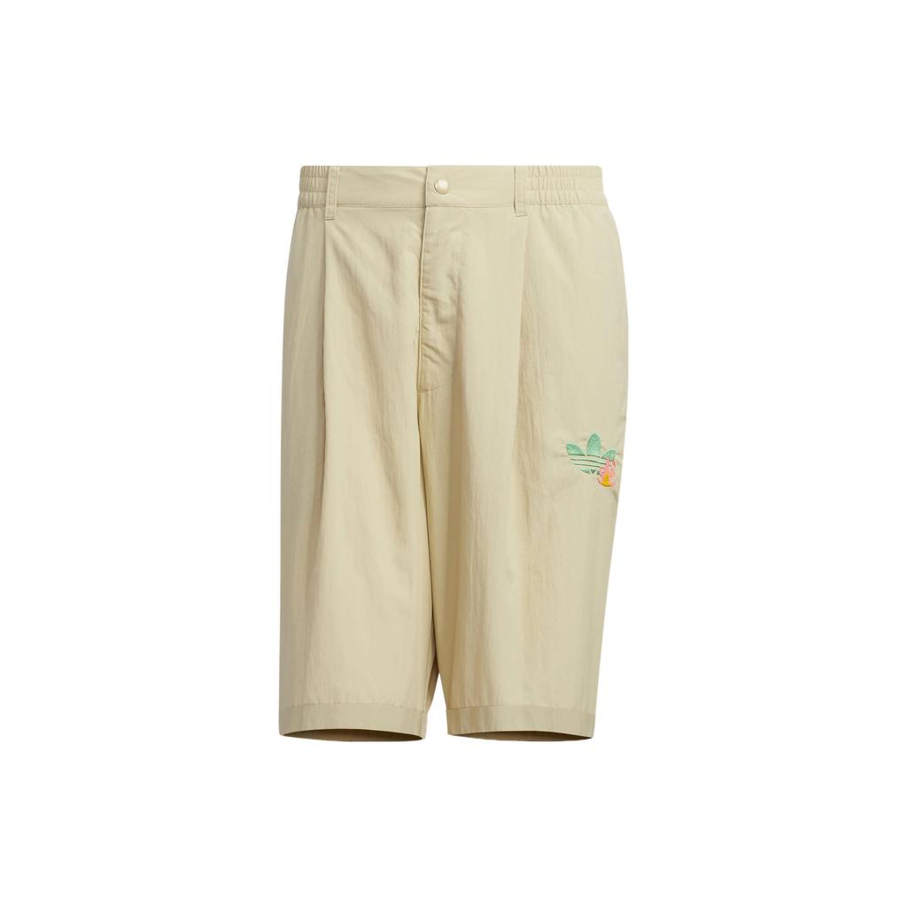 Adidas Originals Y2K Trefoil Shorts With Solid Color Logo Pattern Men Bottoms Khaki HM8038