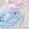 Dotted Print Pencil Bag High Capacity Cloth Pencil Case Multi Compartments Zippered Pen Storage Bag for Student Teen