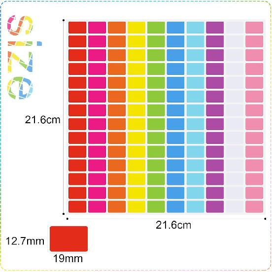 Tallew 2800Pieces 10 Color Coding Labels Rectangle Colored Stickers Assorted Removable Stickers for Classrooms Offices Labeling Marking(0.5" X 0.75")