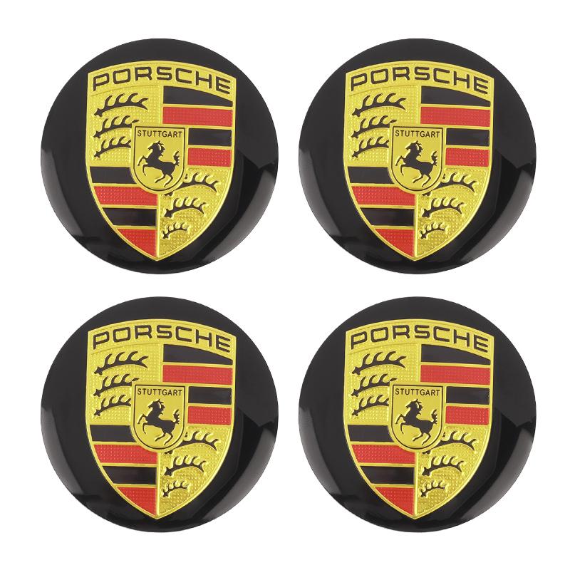 New 4PCS 56mm Car Wheel Center Hub Cap Emblem Stickers For Porsche Panamera Spyder Carrera Macan Cayman Cayenne 911 970 981 991