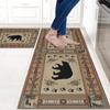 Farmhouse Kitchen Rugs and Mats Rustic Lodge Bear Kitchen Rugs Non Slip Kitchen Mat for Sink Runner Rug for Laundry Room Carpet