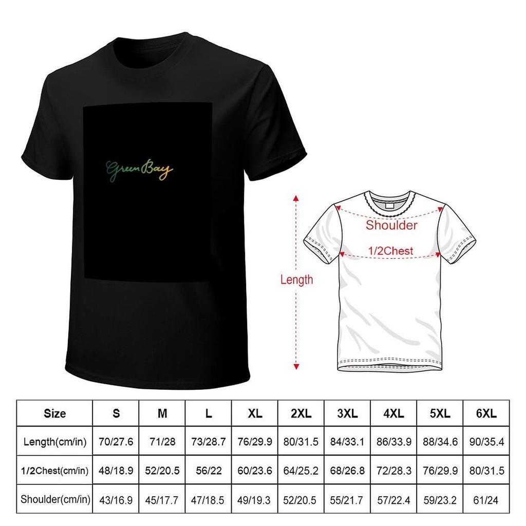 Green Bay Cursive Lettering TShirt luxury designer graphics customs design your own korean fashion plain t shirts men