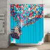 Colorful Balloons House Shower Curtain Dreamy Sky Design Waterproof Fabric Bathroom Decor Unique Artistic Print Elevate Space